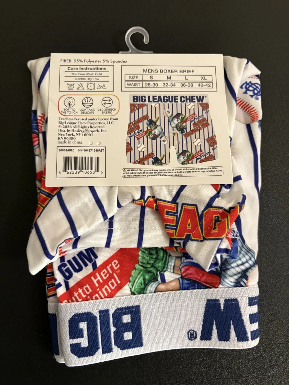 & Other Stories Men’s Boxer Briefs - White with Blue & Red Baseball Graphic